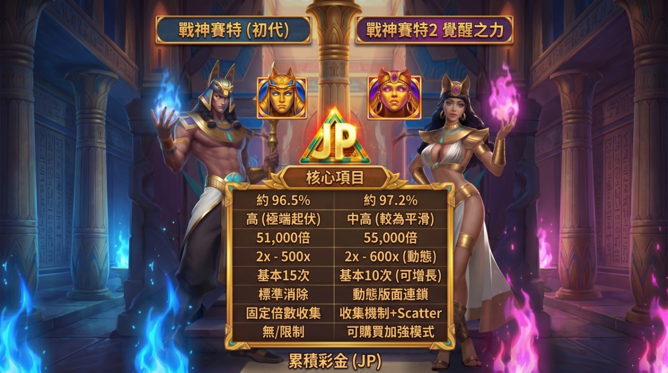 戰神賽特vs.戰神賽特2完整對比：玩法差異、爆分機制與勝率策略一次看